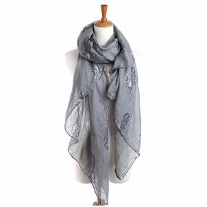 Grey Cat Print Cotton Voile